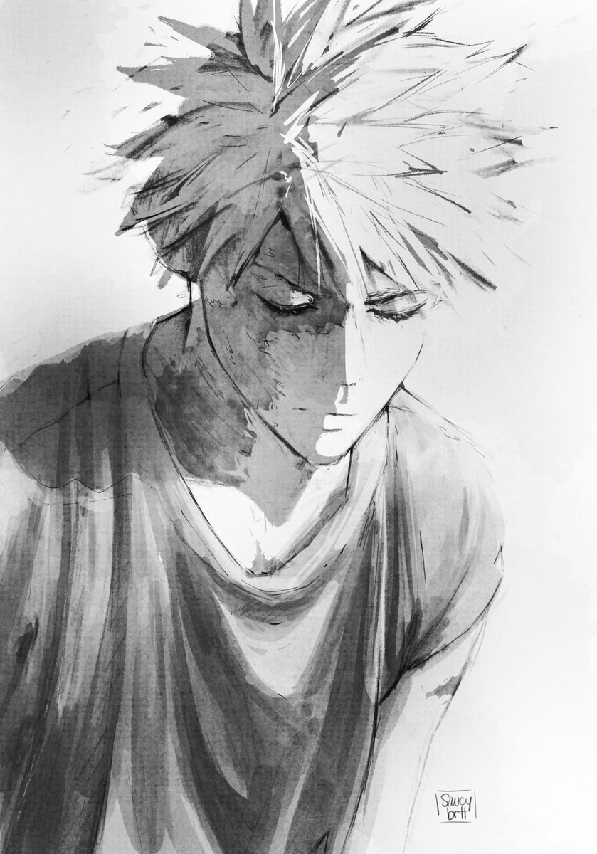 saucybrtt's tweet photo. HI. I MISS YOU GUYS. take this sketchy angsty bakugou as an apology for my absence. https://t.co/Dij0qOf7hR