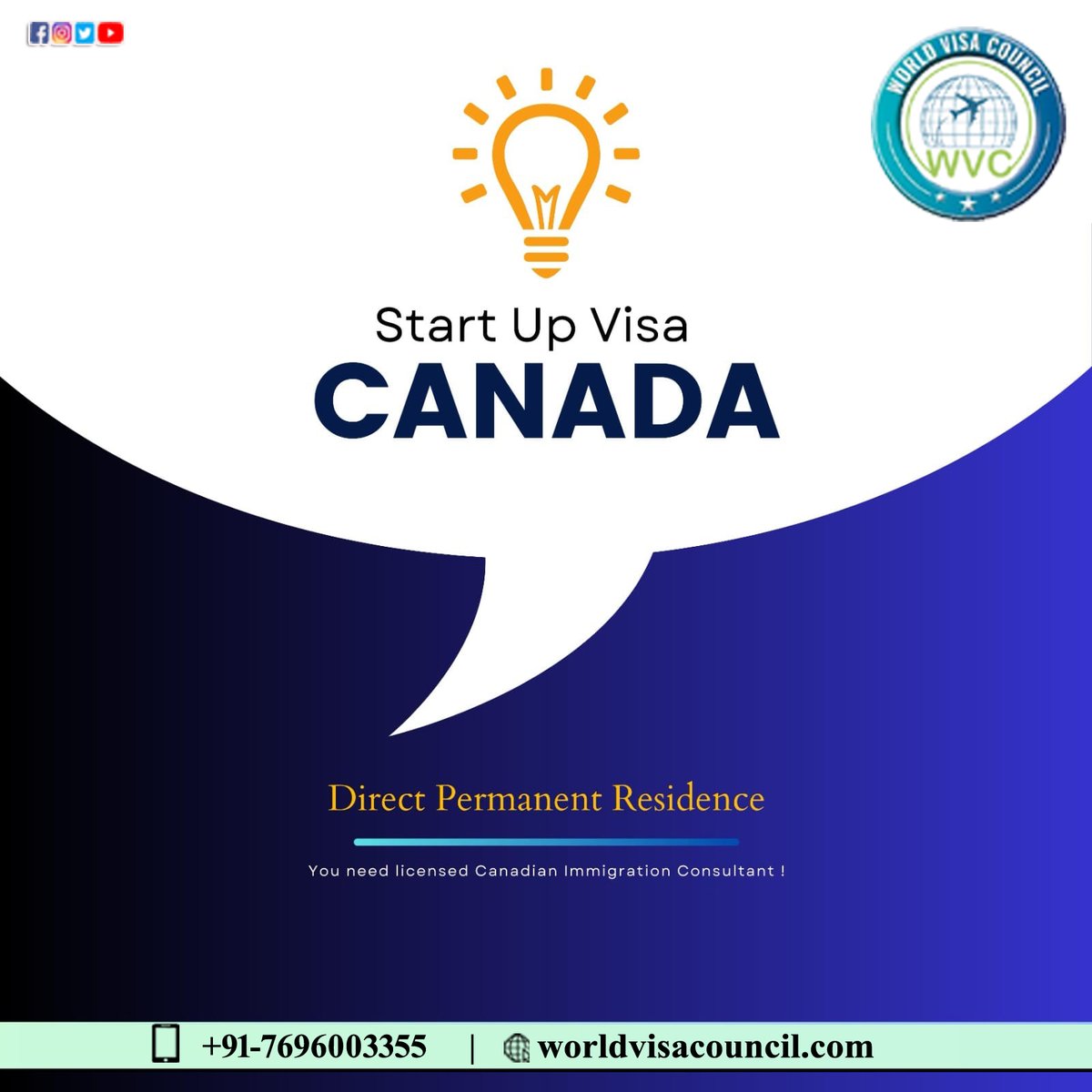 WORLDVISACOUNCL's tweet photo. Start Up Visa Canada 🍁

▪️For professional and entrepreneur having a unique business idea obtain PR through this federal entrepreneur program.
.
Contact us at ! #worldvisacouncil
Visit our website: https://t.co/yOz1TVJXDZ
Call Us:  +91-7696003355
#supervisacanada #canada https://t.co/Ayta7wtJRT