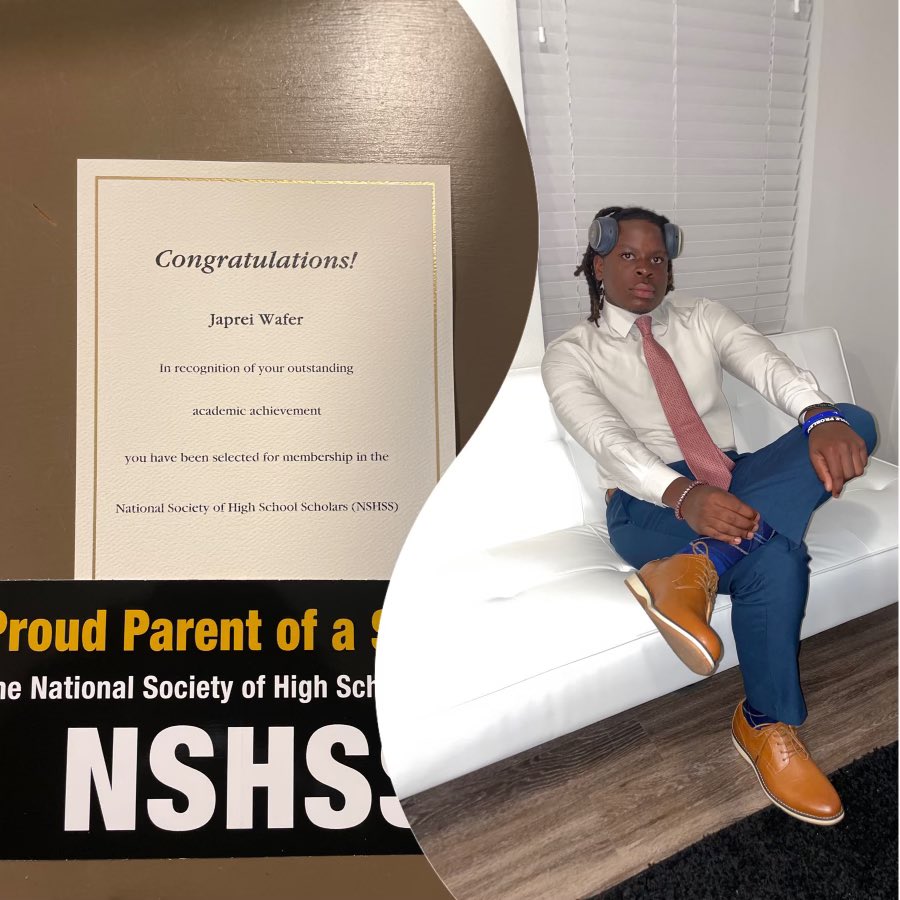 So proud of your academic recognition. Always striving to be the best. Great job, son!!  #NSHSS #studentathlete 📚💪🏽