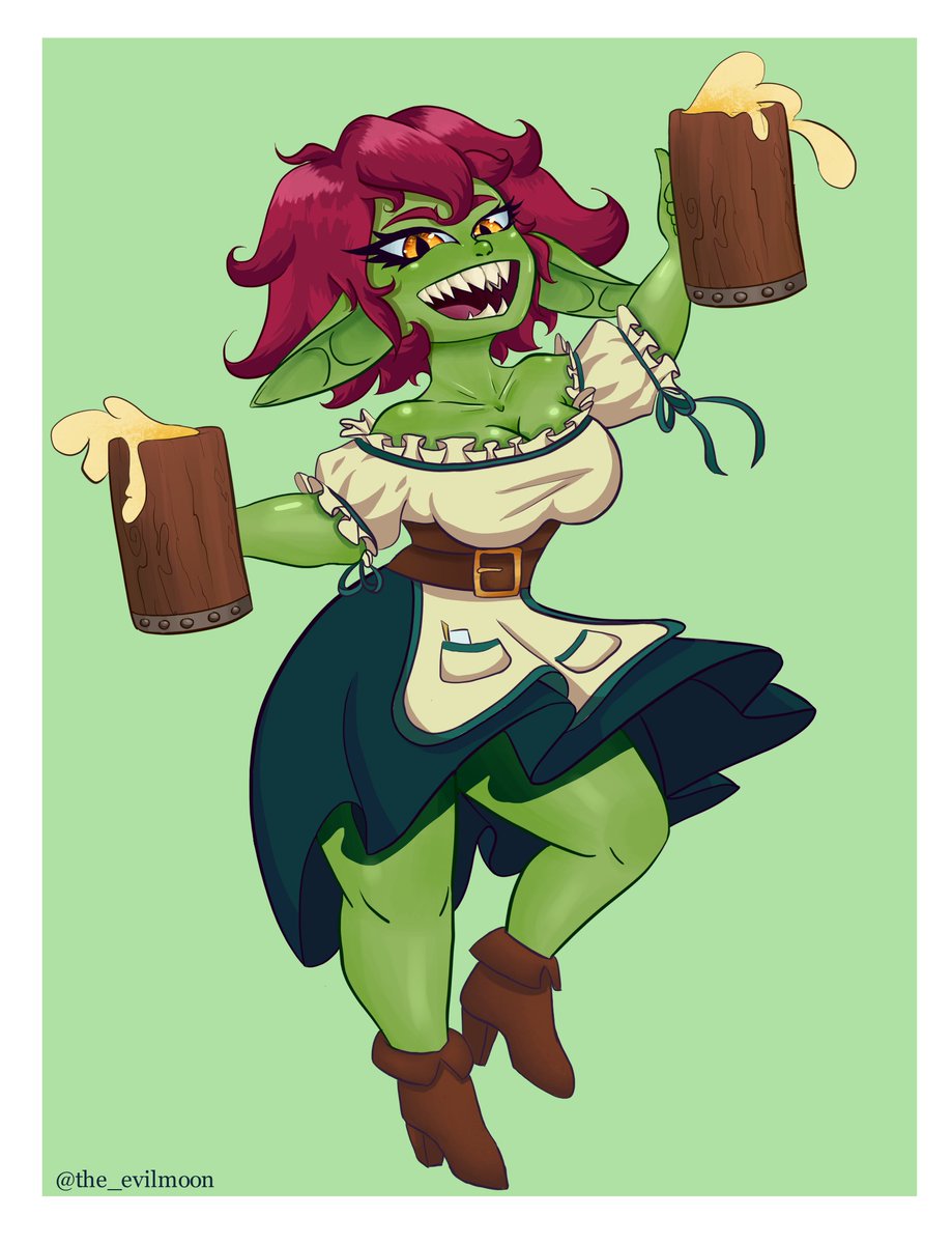 TheEvilMoon_'s tweet photo. Hey! They asked me for a commission and I really love doing it. Goblins are not my forte but I really enjoyed the process!    

Thank you @AerithCZ for your request :3  

I'm open to commissions if anyone wants ;3 I have three open spaces. https://t.co/r1r8IZrvx8