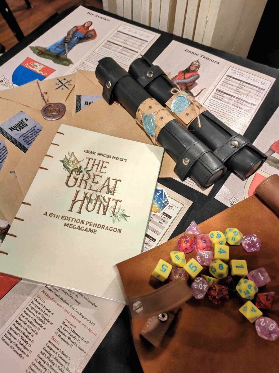 Chaosium_Inc's tweet photo. The heralds spread the glad tidings far and wide, and yesterday the newbie-friendly event to celebrate the launch of #Pendragon 6th Edition was a great success in The Philippines🇵🇭!
+100 Glory at all our friends at @greasysnitches who organised the event in Manila! https://t.co/34UhPiDvr5