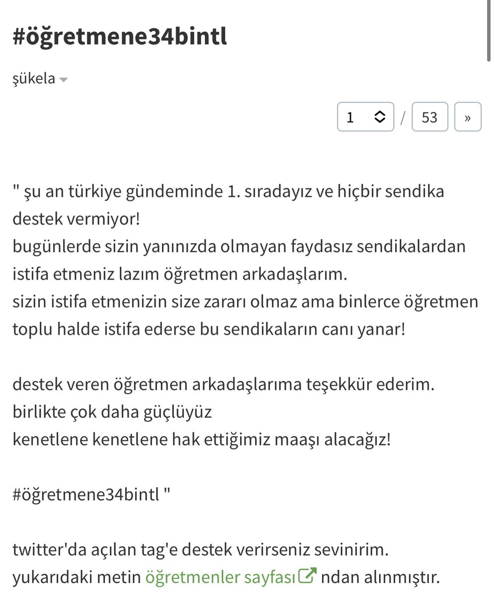 Ekşi Sözlük’te de en çok konuşulan konu olmuşuz 🙏 
 #Öğretmene34bintl