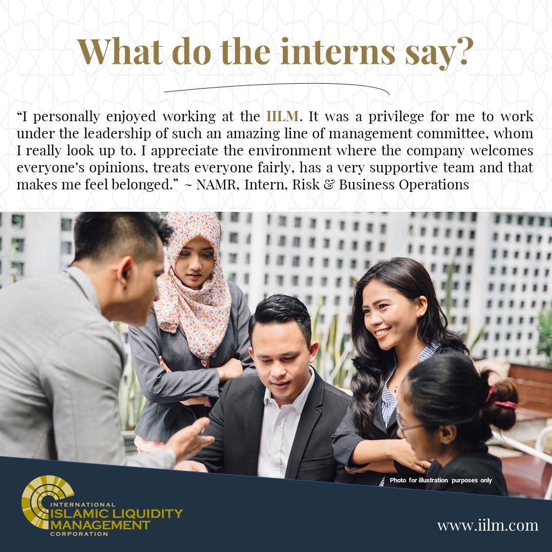 theIILM's tweet photo. Ever wondered what it is like to do an internship at @theIILM? Our interns share their thoughts!
#theIILM #career #internship #IslamicFinance #IslamicBanking #Sukuk https://t.co/Sc71zCUzvQ