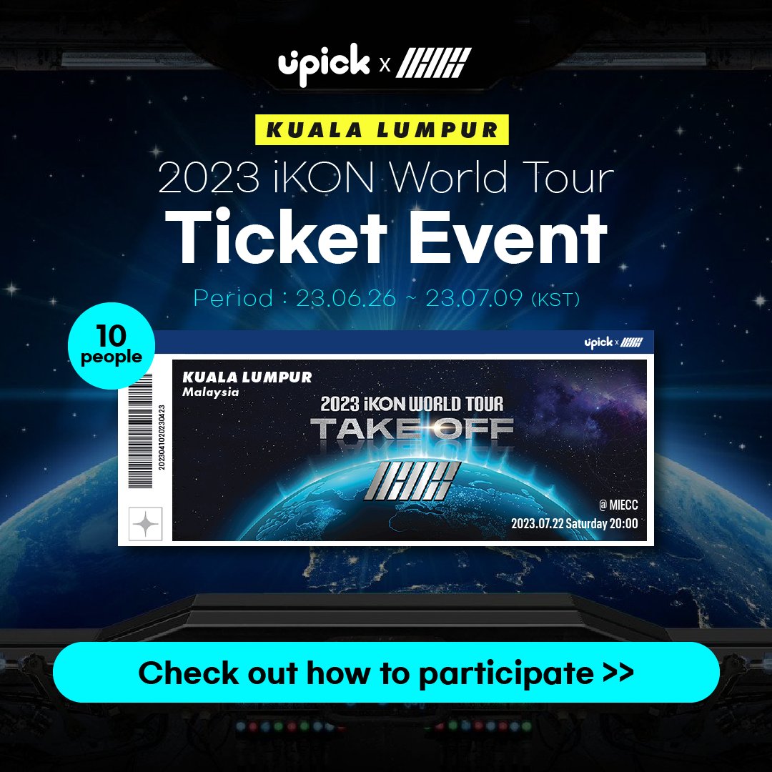 UPICK_twt's tweet image. 🎫#iKONWORLDTOUR TICKET EVENT
🗓️~7/9 KST

➊Participate #iKON U Play
⏩bitly.ws/JAr6
➋Quote RT tweet with certificate
➋Fill out Form
⏩url.kr/h7vi14

Check detail in image

#UPICKxiKON #JAY #SONG #BOBBY #DK #JU_NE #CHAN