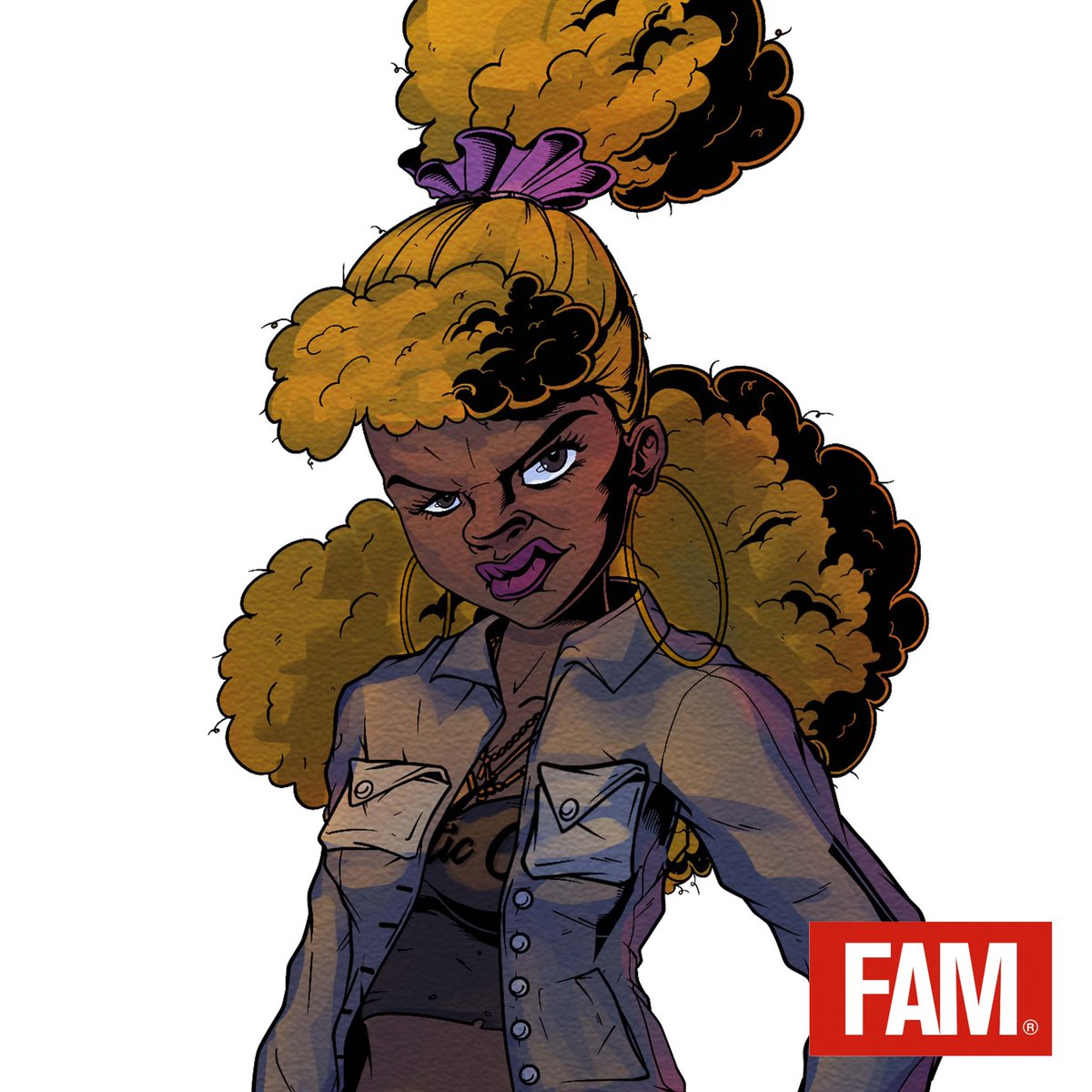 One of the characters from @Friends_Fam_NFT ! She giving kick your ass vibes 😏 have you got your fam pass yet? Still 6 weeks left to enter the <a href="/garyvee/">Gary Vaynerchuk</a> #Giveaway! #winner gets picked every Sunday #NFT #community #bigstage2023