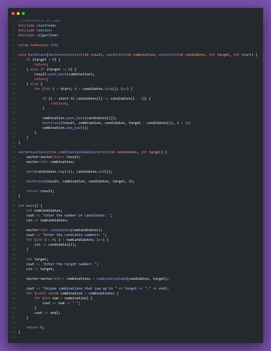 ArijitThisis's tweet photo. Day(23/100) #100DaysOfCode with @yesiamtechjc @Roumodip456 @RuidasSathi @nishu__priya08 @SujataP47223391 

Problem: Find combinations of sums for the target

Posting it here:
https://t.co/m3RuQ8kFub https://t.co/4phxgGDZ9V
