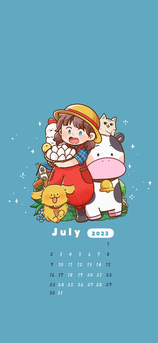 🌻7月の壁紙カレンダーができました！🌻
初夏のスマホのおともにお使いください。
日付けなし版はこちらからDLできます▼
https://t.co/rtD8VTKYPa

#壁紙配布 #カレンダー https://t.co/fJ8YvbODKt
