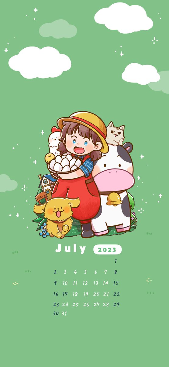 🌻7月の壁紙カレンダーができました！🌻
初夏のスマホのおともにお使いください。
日付けなし版はこちらからDLできます▼
https://t.co/rtD8VTKYPa

#壁紙配布 #カレンダー https://t.co/fJ8YvbODKt