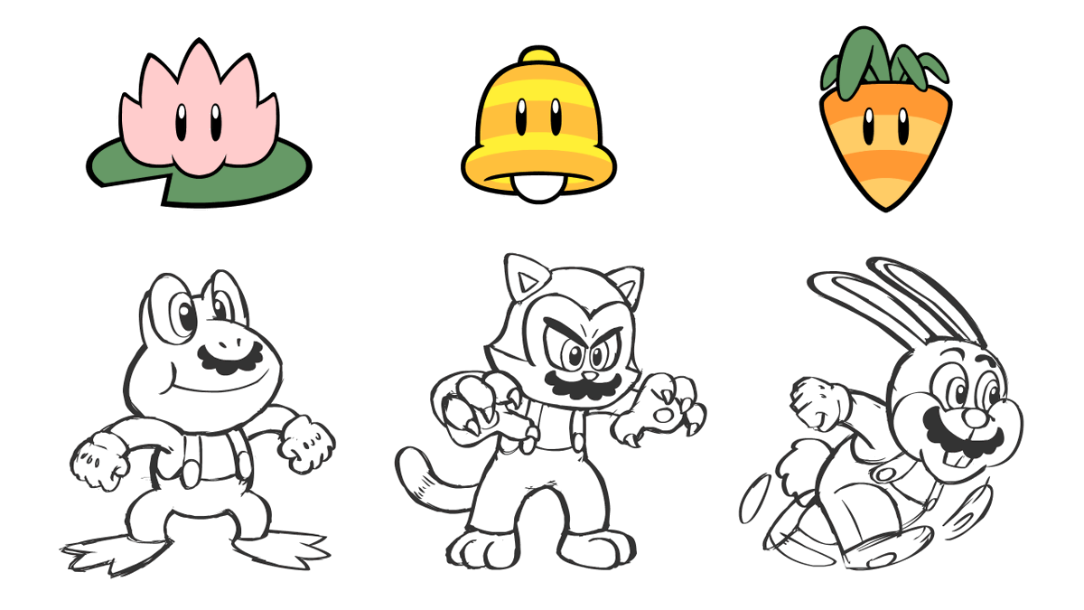Elephant Mario made me want to draw past animal transformations.

What do you guys think of the Frog Lily?