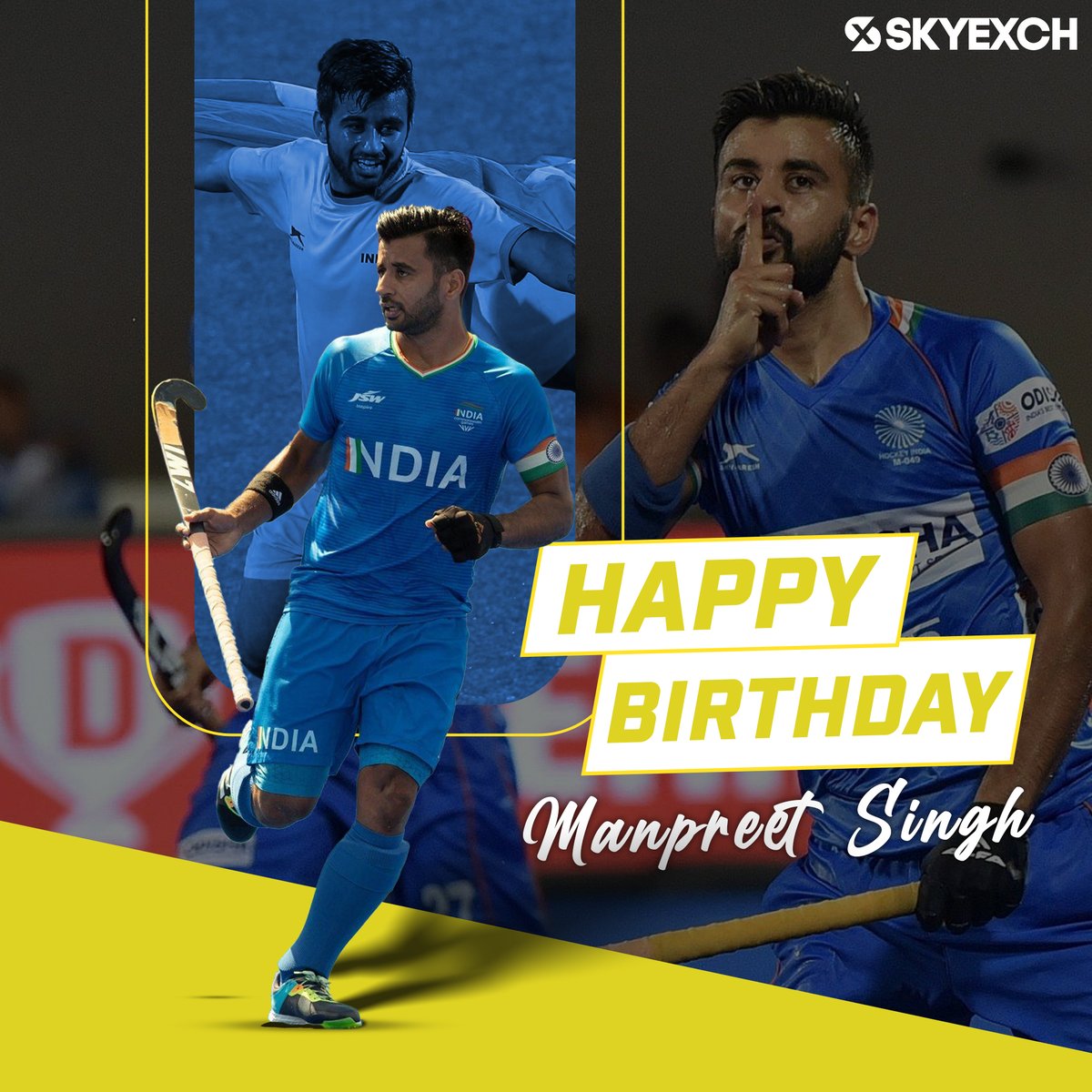 Wishing a Happy Birthday to the talented and charismatic Manpreet Singh!

#ManpreetSingh #HappyBirthday #IndianHockey #hockey #SkyExch