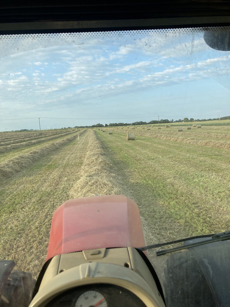 Baling hay last night making use of the heat , safe to say was worth missing the pub #thesagacontinues