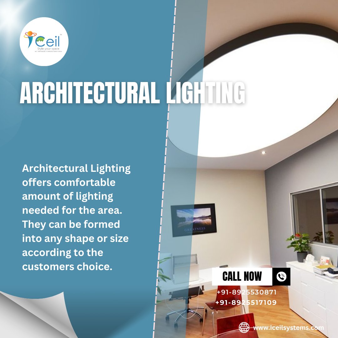 iceilsys's tweet image. Architectural #Lighting offers comfortable amount of lighting needed for the area. They can be formed into any shape or size according to the customers choice. - iceilsystems.com

#stretchceilingdrywall

#stretchceilingusa

#3dstretchceiling

#iceil