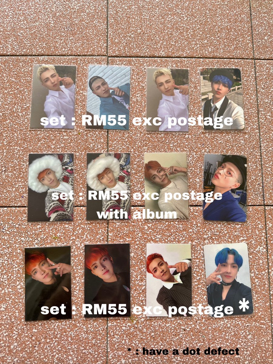 tiny_seok's tweet photo. ‼️ WTS/WTB ATEEZ HONGJOONG PCS ‼️

- postage : RM8 (WM) / RM10 (EM)
- free claim only for those who buy set (one person, one claim pc)
- reason : need to clear out my pc collection since i've lost interest to it 🥲
- lmk if you're interested^^

#pasarATEEZ https://t.co/5cIDzfI4he