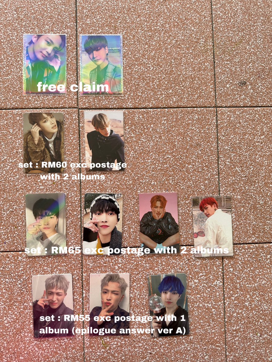 tiny_seok's tweet photo. ‼️ WTS/WTB ATEEZ HONGJOONG PCS ‼️

- postage : RM8 (WM) / RM10 (EM)
- free claim only for those who buy set (one person, one claim pc)
- reason : need to clear out my pc collection since i've lost interest to it 🥲
- lmk if you're interested^^

#pasarATEEZ https://t.co/5cIDzfI4he