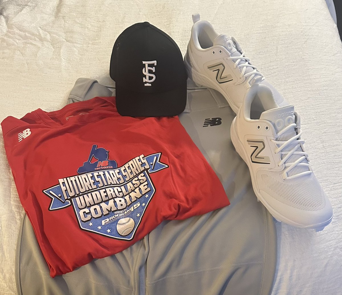 Sweet @NB_Baseball gear-pumped for the combine tomorrow wearing #19 on the Red Team. Thank you, @_JeremyBooth @chriscapozzi5 @P15Sports @ftrstarsseries for this opportunity-feeling blessed! @impactsportsla @grant_griffin15 @GrenfellWayne @DTHSbaseball 
#WeGotNow #uncommited