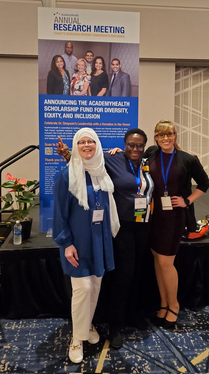 Hassanah2017's tweet photo. First time we have seen each other in person since the @AcademyHealth #ParadigmProject though we did write a paper together 'Culturally responsive health research: A collaborative design model for equitable and sustainable community impact' #ARM23 https://t.co/aZC0ZDxVal https://t.co/coCweixRsf