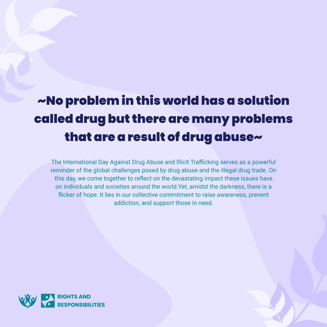 rnriitg's tweet photo. Today, let's unite against drug abuse and raise awareness about its devastating effects. Together, we can empower individuals, promote healthy choices, and build a drug-free world. Join the movement, break the cycle, and make a difference! 💪🌍🚫 #InternationalDayAgainstDrugAbuse https://t.co/qGnpP31PLW