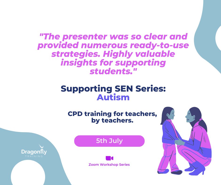 Join us to make a positive impact and create an inclusive learning environment for all. 🙌

Find out more: ow.ly/hcEY50OTqvk

#SEN #AutismSupport #InclusiveEducation #cpd #mlearning #edchat #teacherdevelopment #education #teachers #lrnchat #SEN #dragonflytraining