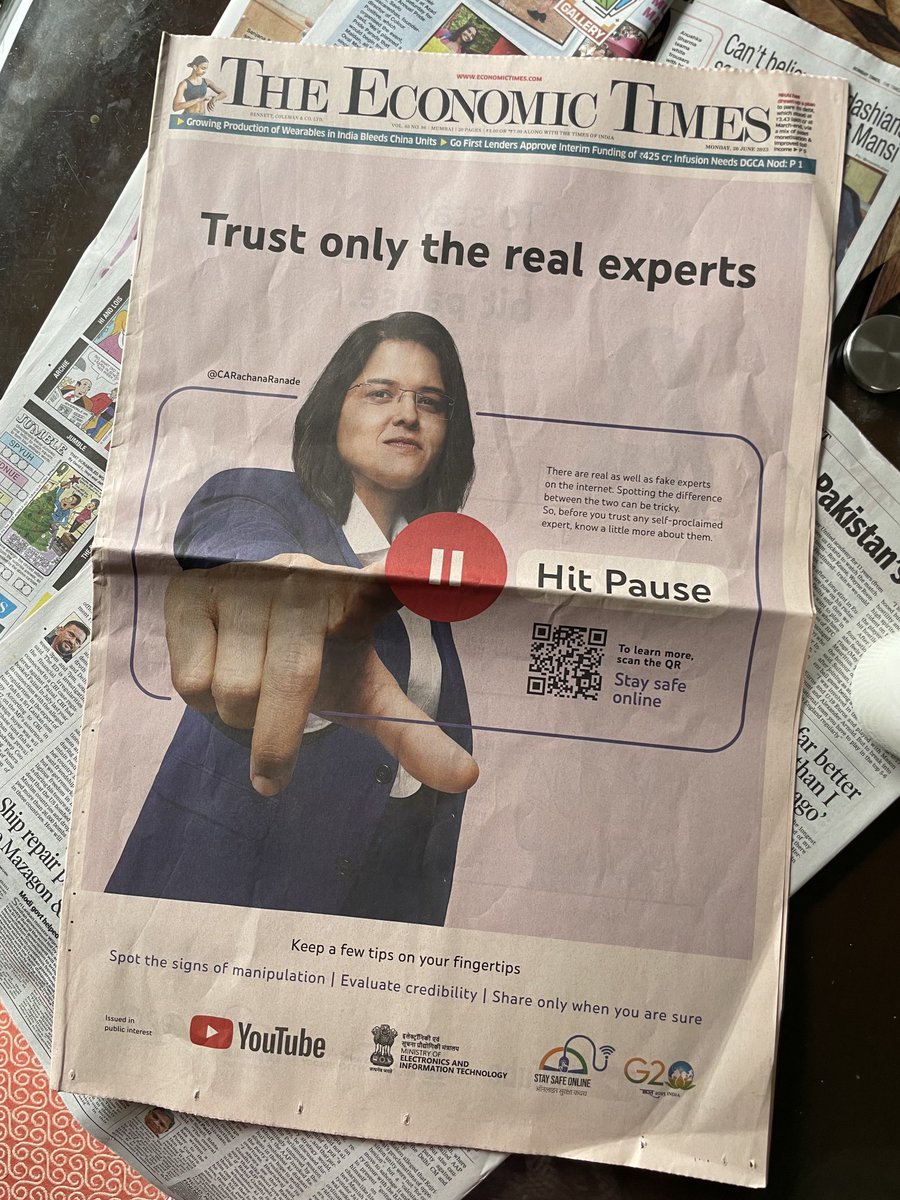 Is YouTube mis-influencing the users by using Govt. Logos?

The Influencer (nothing against her) on this ad brings one of the highest ad revenues for YouTube.

That's misusing power.