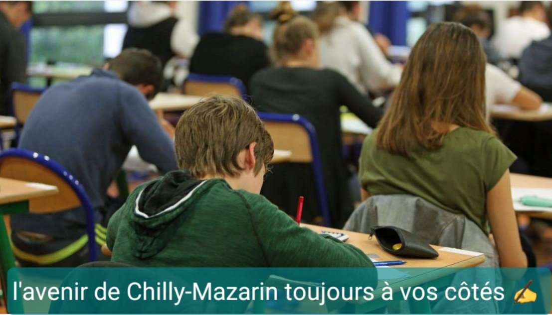 📚#lavenirdechillymazarin  souhaite   bonne chance aux + de 860000 collégiens et particulièrement nos élèves du collège  les dines-chiens  de @Chilly_Mazarin en ce premier jour des épreuves du  #brevet2023 
Bon courage à tous ! 💪📚✨ 
#vosélus toujours  #AvosCôtés