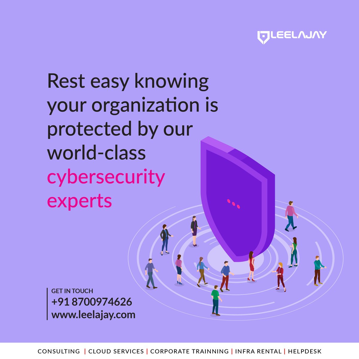 Redefine your security posture, safeguard your critical business systems, information, and keep your employees’ awareness high regarding phishing & social engineering with our robust cybersecurity services.
#cybersecurity #leelajaytechnologies #cyberattack #ITSecurity  #cyber