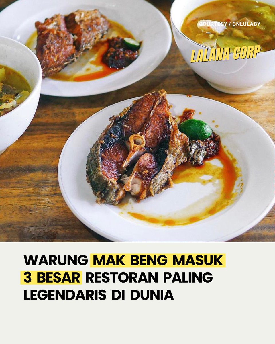 lalanacorp's tweet image. Warung Mak Beng yang sudah ada sejak tahun 1941 masuk ke dalam daftar 150 Restoran Terlegendaris di Dunia. Mak Beng berada di posisi 3 teratas versi @tasteatlas. Warung Mak Beng berlokasi di Sanur, Bali dan terkenal dengan sajian sup ikan dan ikan gorengnya. 
-
#LLNCORP #makbeng