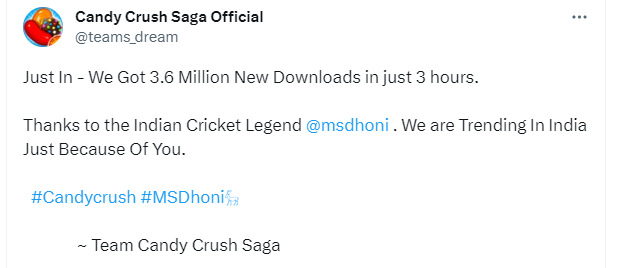 Rpushppendra's tweet photo. Legend for a Reason 🫡🫡🫡

#MSDhoni𓃵 #MSDhoni #Candycrush #CandyCrushSaga https://t.co/NJNwKPWEJh