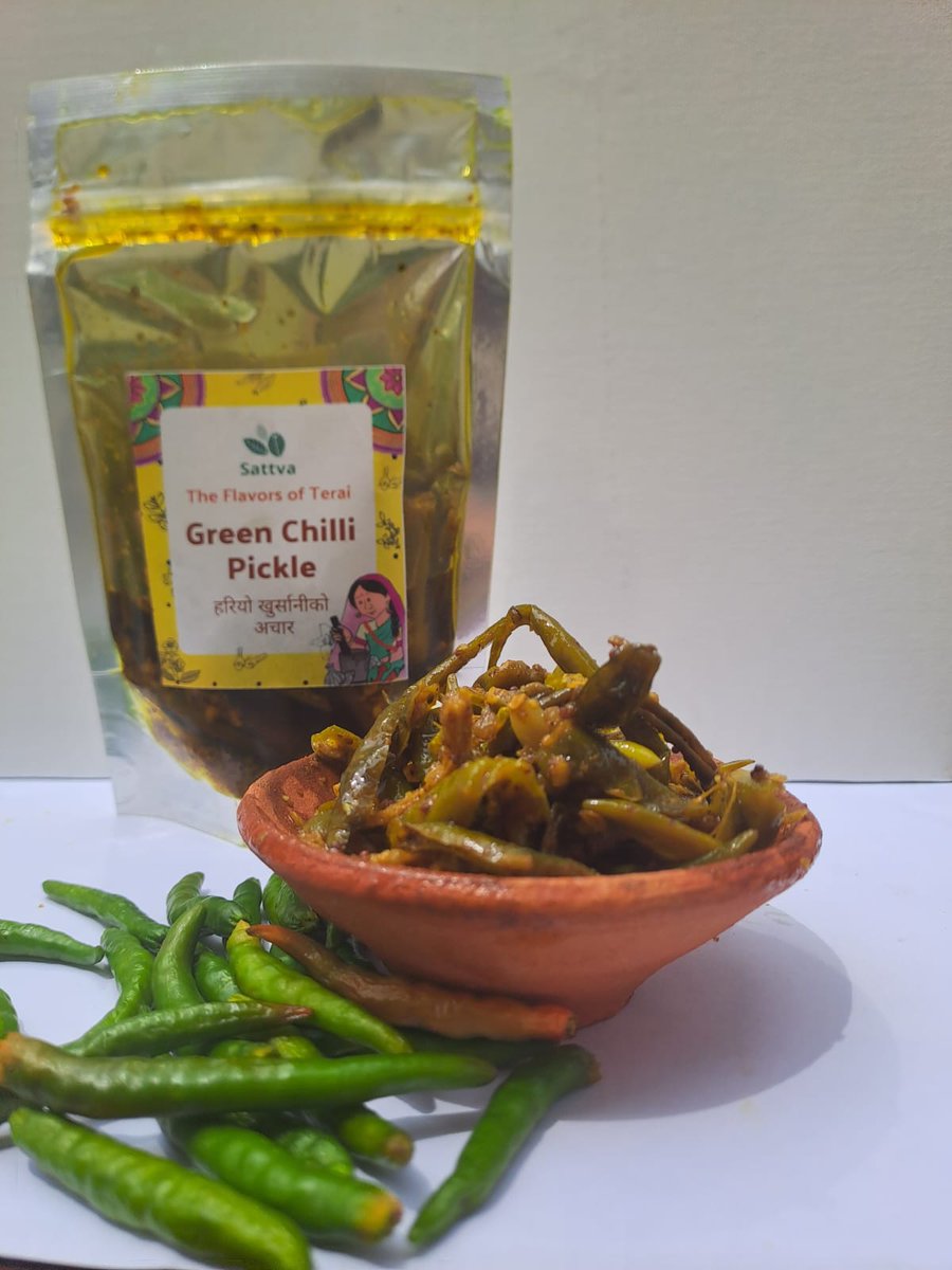 NepalSattva's tweet photo. Embracing tradition with every bite! Indulge in the authentic flavors of our handmade green chilli pickle.
DM US TO ORDER THIS HOMEMADE GOODNESS #TraditionalRecipe #HandmadeGoodness #sattvanepal #organic #natural #madhesh #Nepal #Madheshpradesh #lovely #vegan #Nepali https://t.co/FtHmr1LhMN
