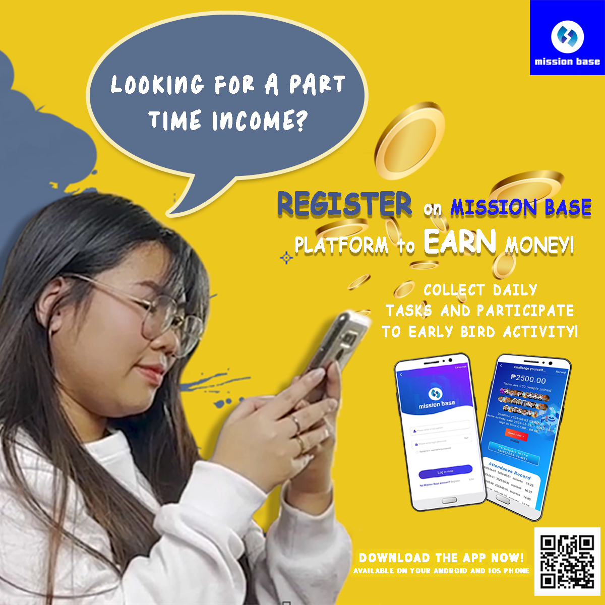 MissionBase01's tweet photo. Wag nang magpahuli at idownload na ang Mission Base App upang kumita ng pera!
Magla like, share, comment, subscribe ka lamang sa mga social media accounts at kikita kana!
Imessage na ang Customer Service 3 para sa iba pang katanungan.
👉 https://t.co/qEiauRLmaQ
#MissionBase https://t.co/Q33GyLWcIH