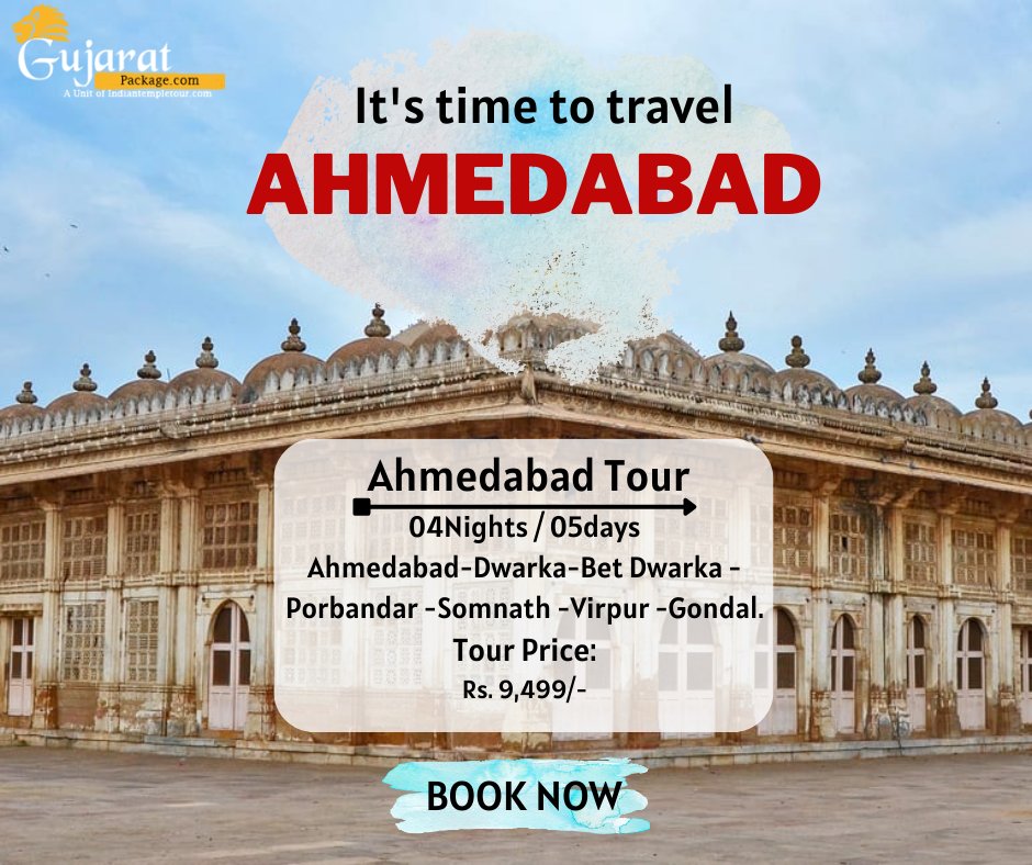 Gujarat Tour Packages From Ahmedabad
Tour Duration:04Nights / 05days
Destinations Covered:Ahmedabad-Dwarka-Bet Dwarka -Porbandar -Somnath  -Virpur -Gondal.
Tour Price:Rs. 9,499/- 
visit : gujaratpackage.com/gujarat-tour-p…
#tour #mathiassantourian #mathias_santourian #tourism #tourist