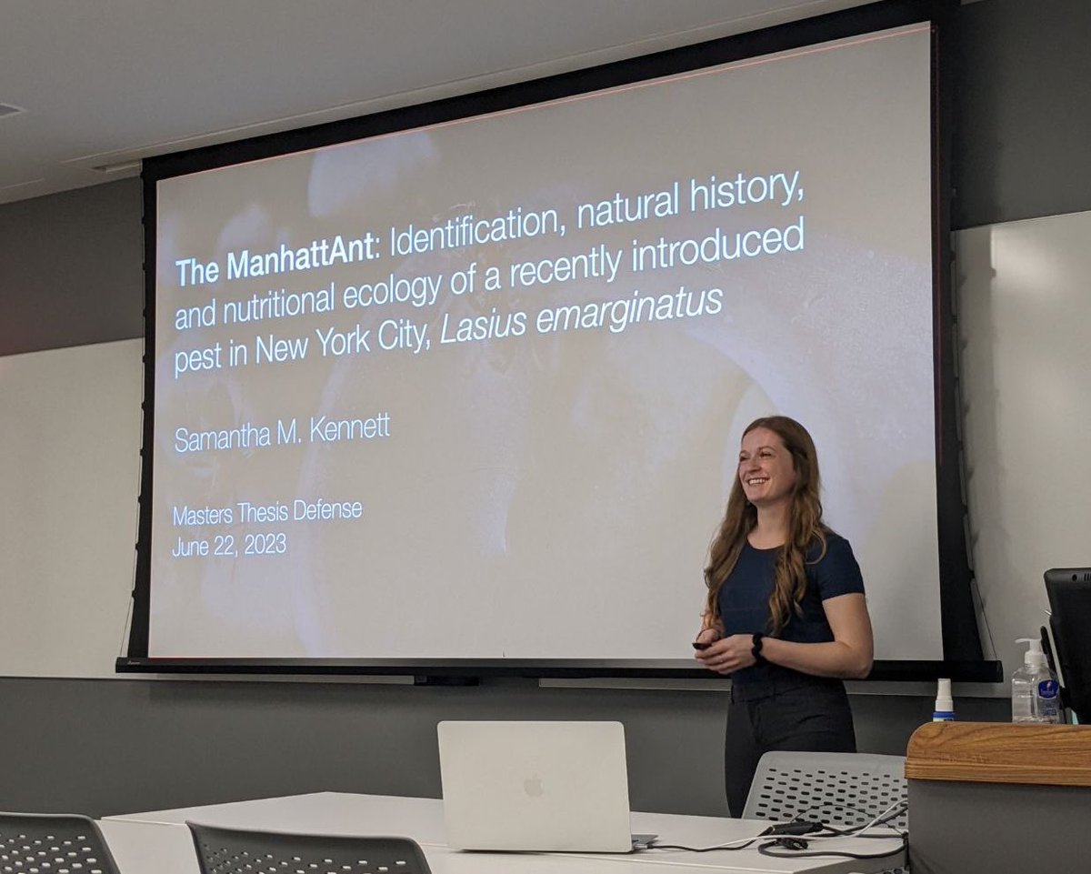 Successfully defended my masters thesis research this week on the recently introduced Lasius emarginatus in New York City! 🐜
