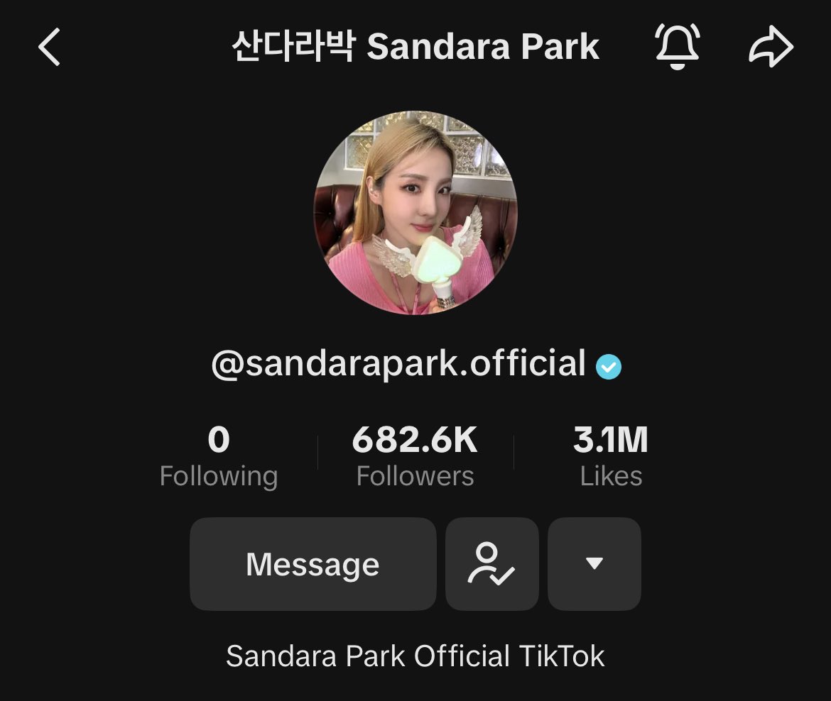 Happy 3 MILLION likes on TikTok!

— tiktok.com/@sandarapark.o…

#SandaraPark #산다라박