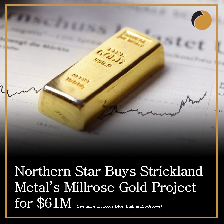 Northern Star has agreed to pay $41 million in cash and 1.5 million NST shares in total consideration for Strickland’s Millrose Gold Project, for a total acquisition price of $61 million. Strickland purchased the Millrose Project in 2021 for $10m...

https://t.co/1h7wsH2rMI https://t.co/qNe0sA6Axe