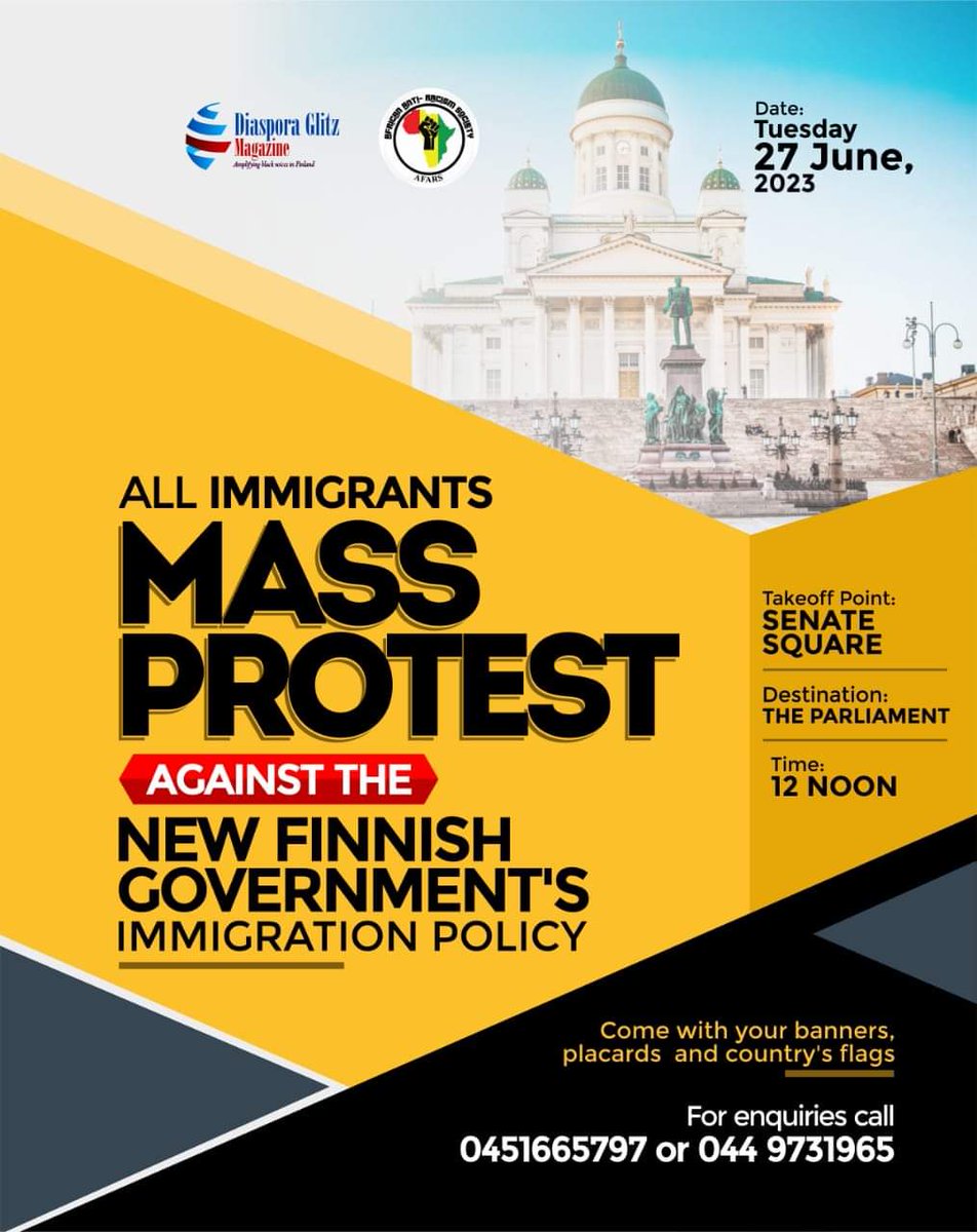 Mielenosoitus huomenna hallituksen maahanmuuttopolitiikkaa vastaan!