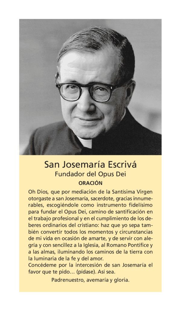opusdei_es's tweet photo. Una buena petición a Dios, en la fiesta de @sJosemaria:
“Haz que yo sepa también convertir todos los momentos y circunstancias de mi vida en ocasión de amarte, y de servir con alegría y con sencillez a la Iglesia, al Romano Pontífice y a las almas”. https://t.co/XORScXLJLR