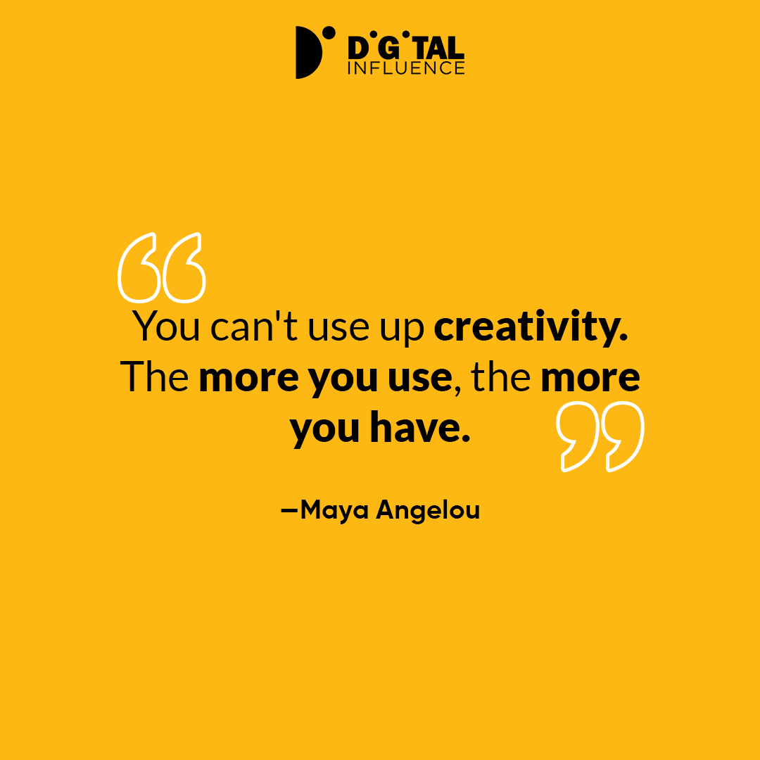 DigInfluenceIN's tweet photo. #creativity never gets over, it broadens your point of view.

So, use it more!

#digitalinfluence #motivation #inspiration #marketing2023 #adspend #ads #targetaudience #targetmarketing #targetaudience #didyouknow #marketing #digitalmarketing #mondaymotivation #quoteoftheday https://t.co/KpHKWoAg3N