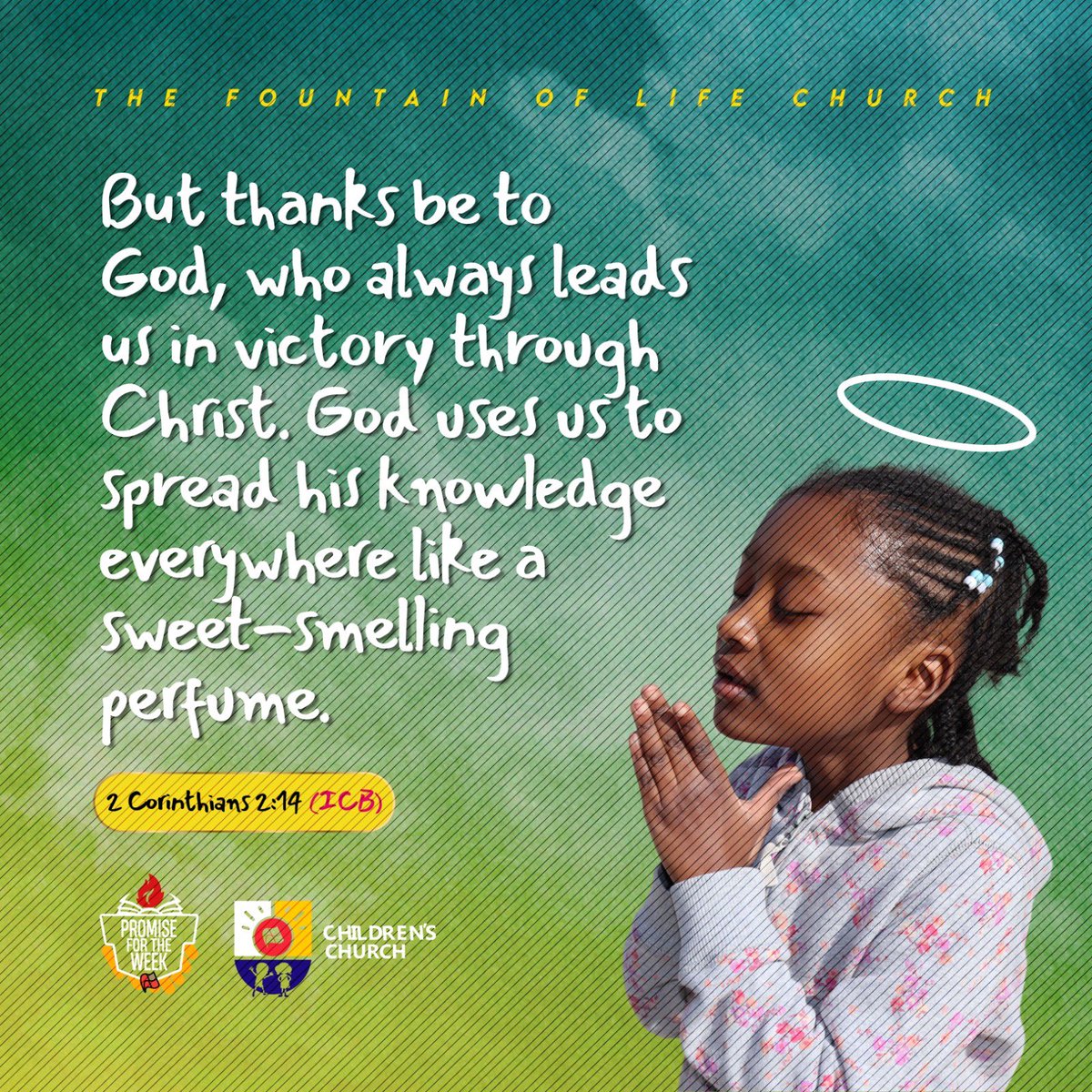 Our Promise for the Week 🌟

“But thanks be to God, Who in Christ always leads us in triumph [as trophies of Christ's victory] and through us spreads and makes evident the fragrance of the knowledge of God everywhere,”
2 Corinthians 2:14 AMPC