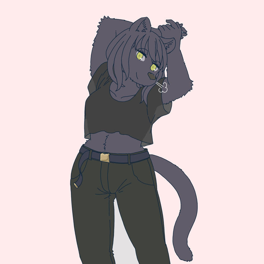 「全身黒コーデのクロヒョウ」|エカキ510（生物模倣組合）のイラスト