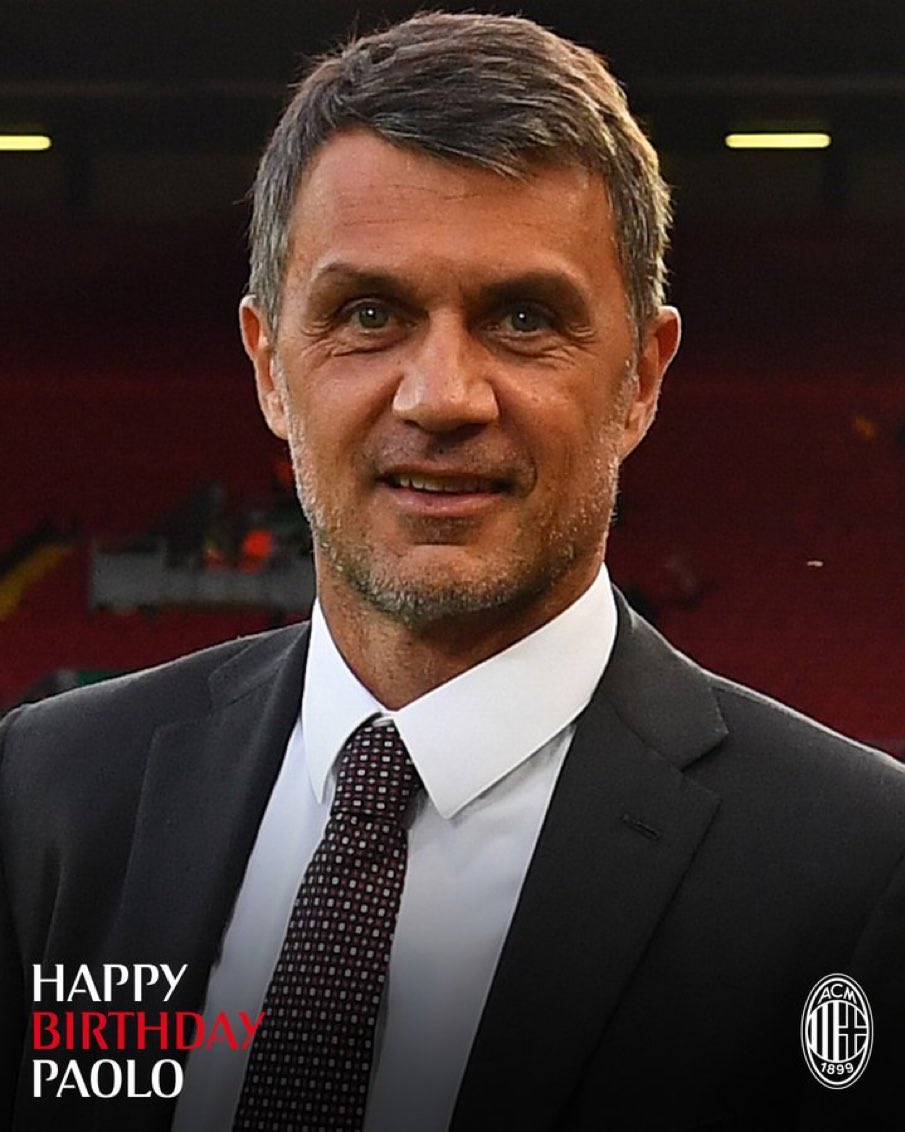 Happy birthday to the one true GOAT defender 

Grazie Paolo Maldini 