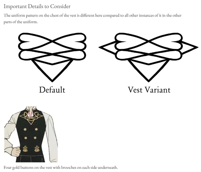 I made a document compiling all the variations in the Fire  Three Houses/Hopes school uniforms available to the game! If you aren't an artist and don't know how you wanted to approach your OC's design, this is for you!  Link below!