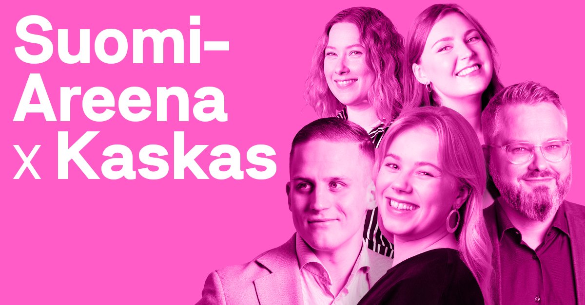 Huomenna käynnistyy <a href="/SuomiAreena/">SuomiAreena</a>, ja meiltä Kaskasista mukaan lähtee <a href="/SeppanenElisa/">Elisa Seppänen</a>, <a href="/LauramariaHavu/">Lauramaria Havu</a>, <a href="/MikkoKivenne/">Mikko Kivenne</a>, <a href="/NokunPasi/">Pasi Nokelainen</a> ja <a href="/sonjakarkkainen/">Sonja Kärkkäinen</a>.

Tapaamme mielellämme uusia ja vanhoja kasvoja Porissa – laita siis viestiä tai tule moikkaamaan!