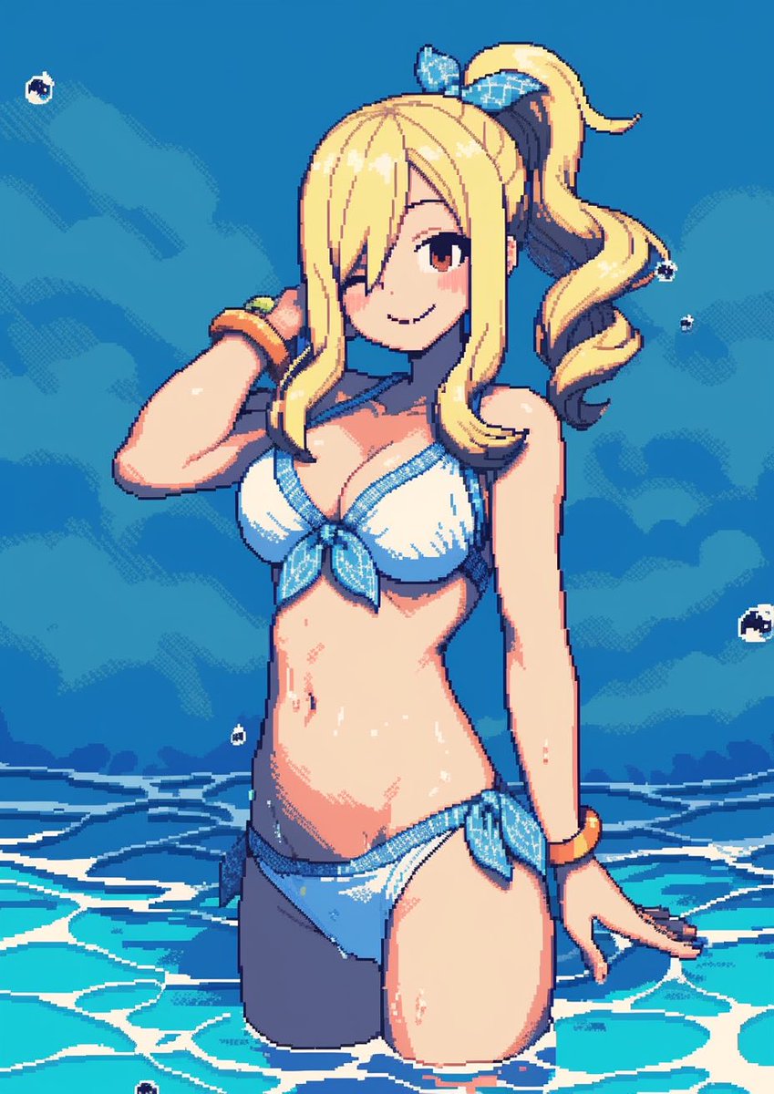 #Lucyheartfilia from #FairyTail but she’s pixelated….and big.