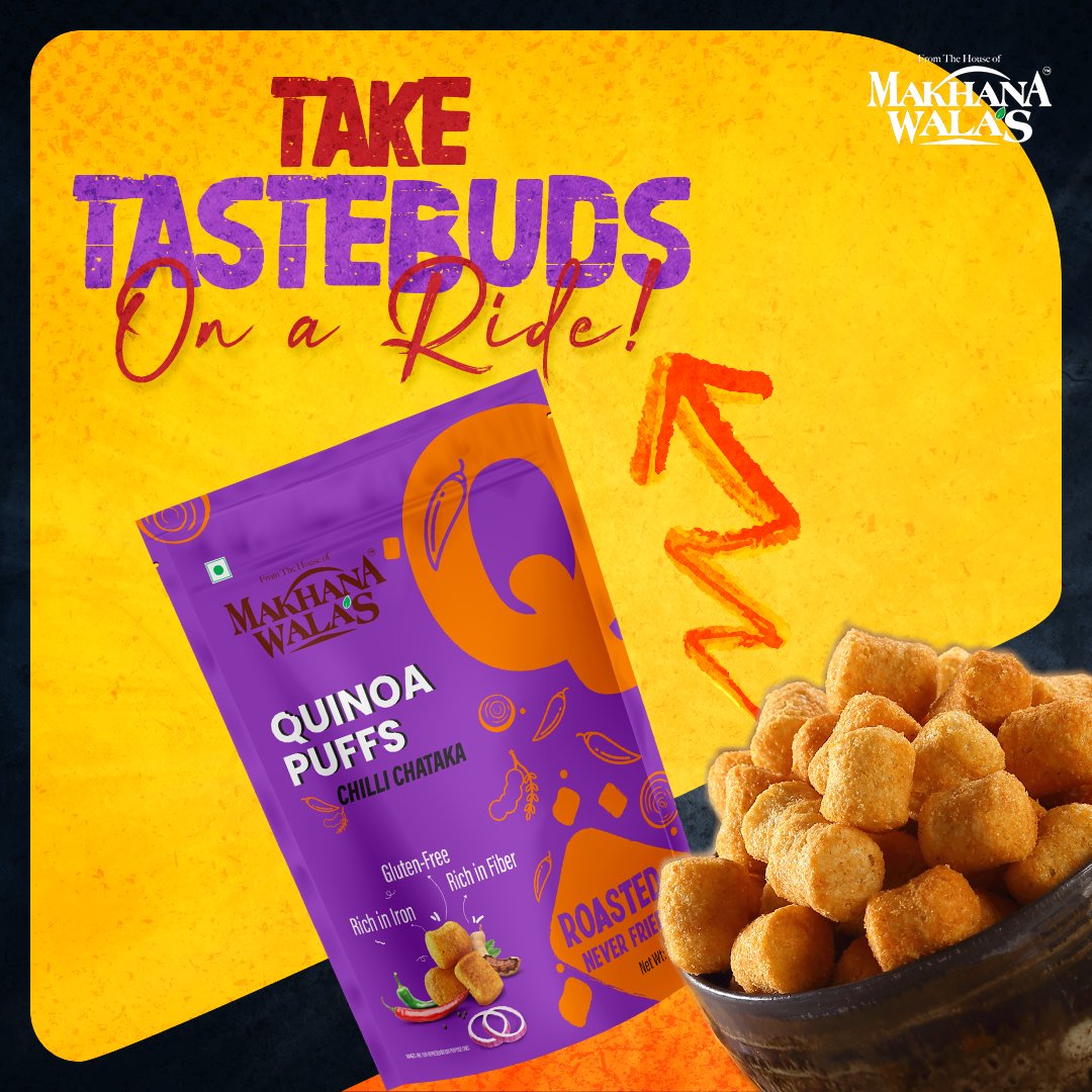#Flavours so good, that your #tastebuds are sure to go on a joy ride.
Order yours today from makhanawala.com

#Quinoa #QuinoaPuffs