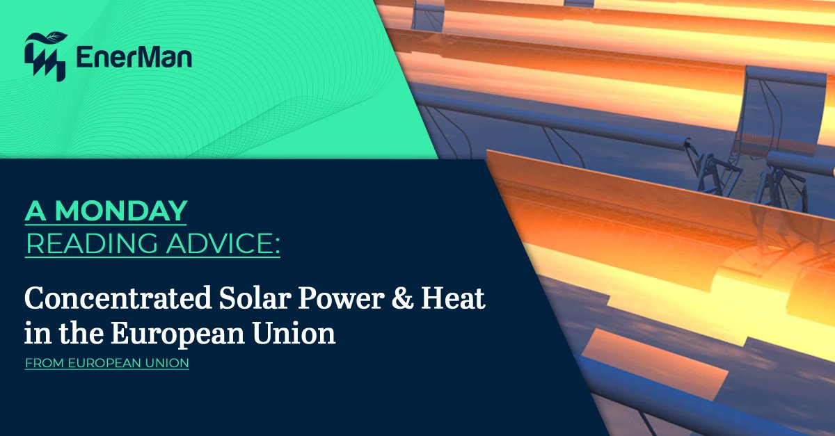 A Monday reading advice: “Concentrated Solar Power and Heat in the European Union' from Official Journal of the @EU_Commission 

📌 setis.ec.europa.eu/concentrated-s… 

#ConsentratedSolarPower #SolarThermal #EuropeanUnion #EuropeanGreenDeal #REPowerEU #EnergyUnion