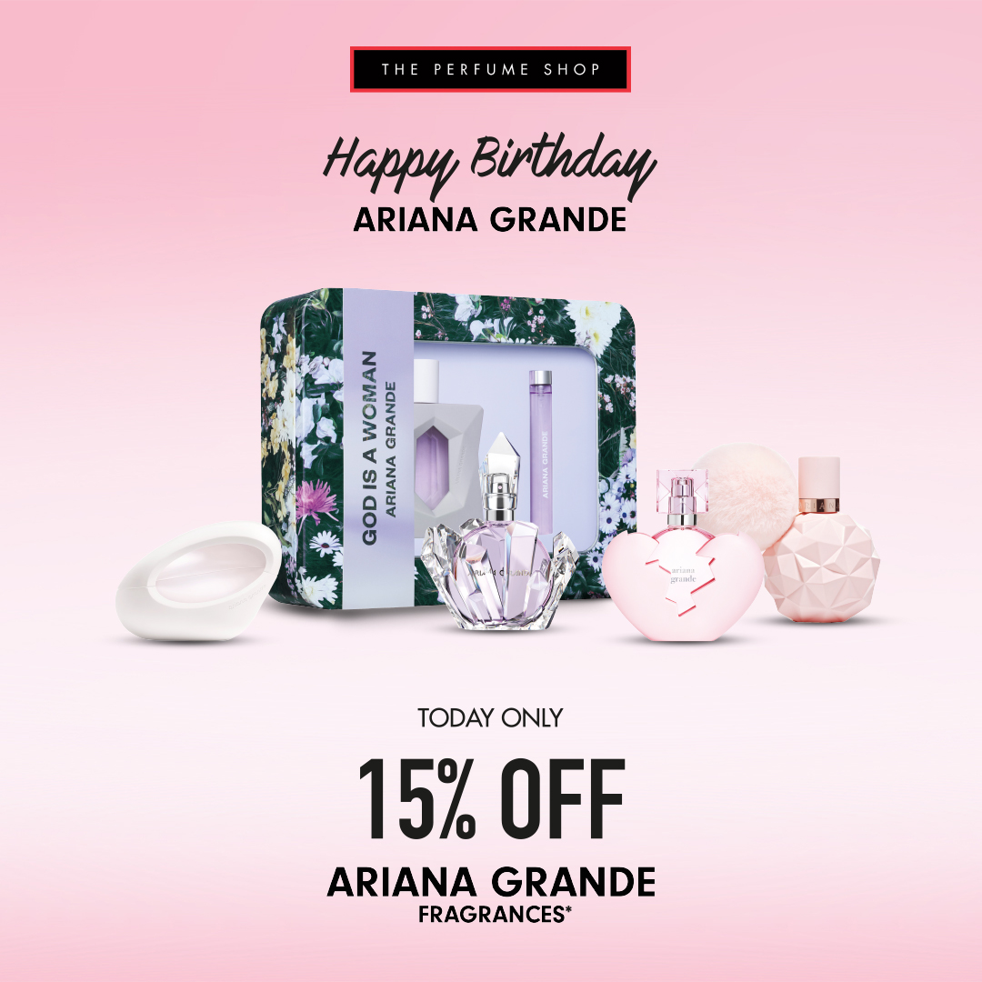 🤍HAPPY 30TH BIRTHDAY Ariana Grande 🤍

To celebrate TODAY ONLY, we're treating you to 15% OFF all Ariana Grande fragrances when you shop online!
ow.ly/ljpm50OUB0U