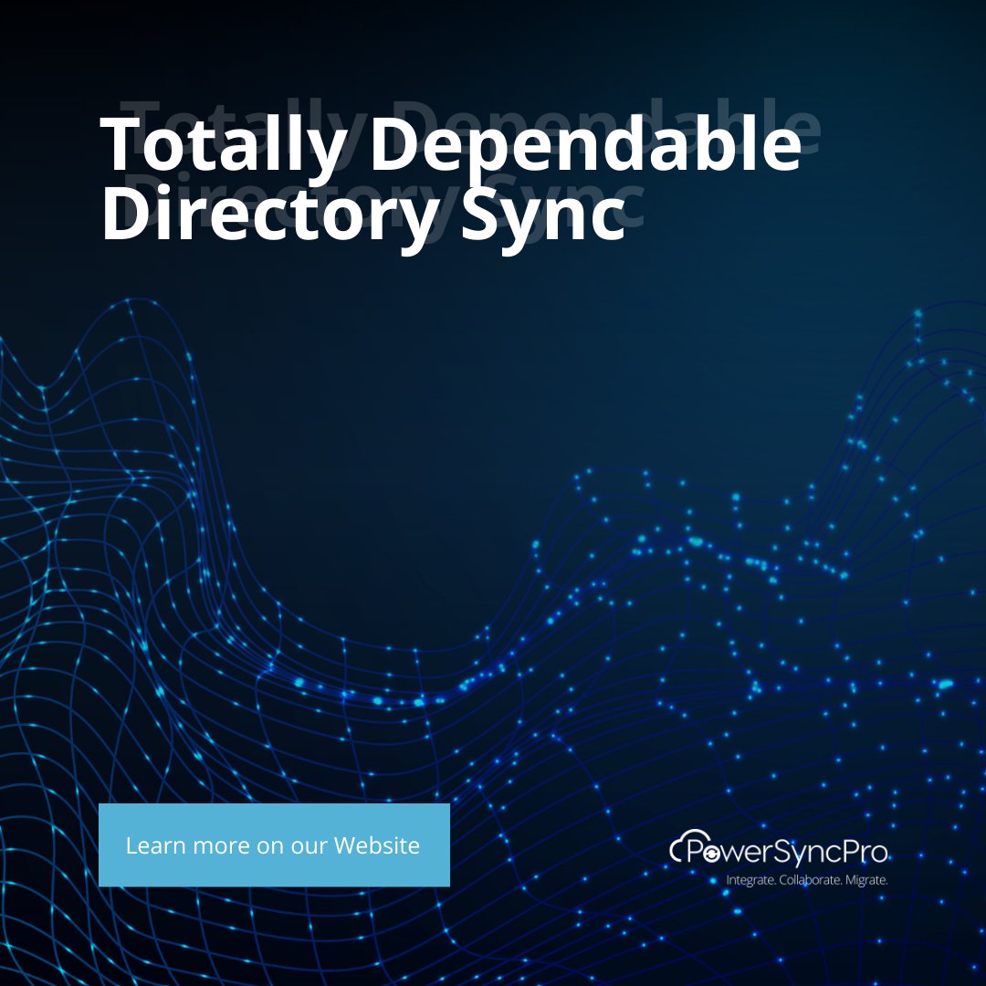 PowerSyncPro's tweet image. #PowerSyncPro can deliver fully scalable and totally dependable #DirectorySync across any number of #directories and locations, reducing downtime, errors, and costs.

Get in touch at bit.ly/3Eyiu5K