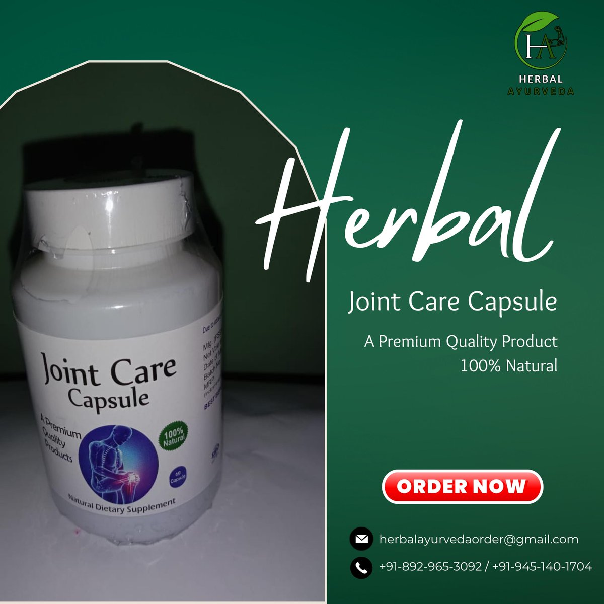 Our products will definitely help you to reduce your joint pain.

Buy it and Try it.

#herbalayurveda #herbal #ayurveda #naturalproduct #jointcarecapsul #100percentnatural #jointcare #JointHealth #JointSupport #HealthyJoints #JointWellness #NaturalJointCare #JointStrength