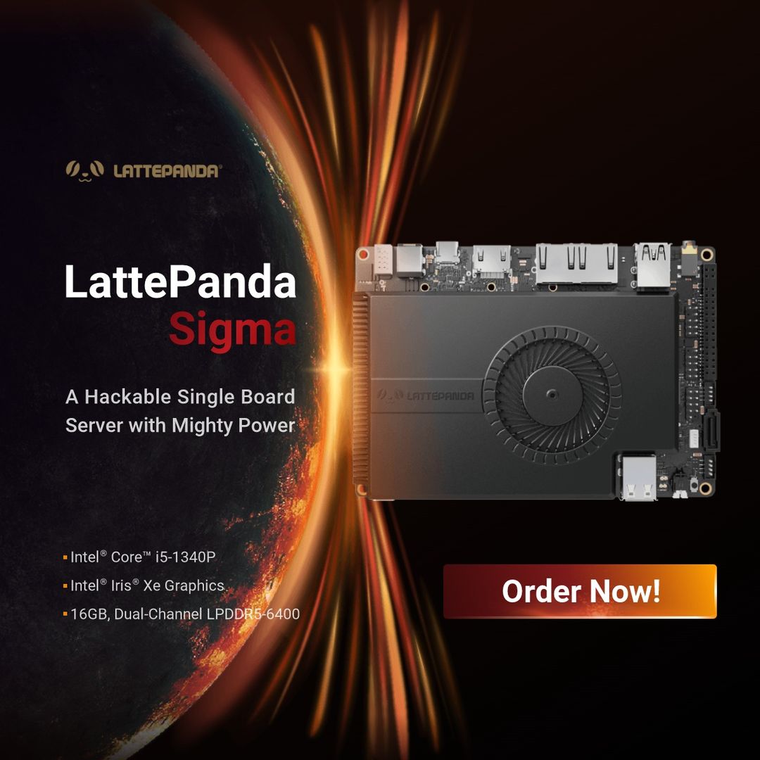 dfrobotcn's tweet image. 📢 Great news! The LattePanda Sigma is now back in stock! For anyone seeking the ultimate computing experience, don't wait.
🤖Learn more:lattepanda.com/lattepanda-sig…
#LattePandaSigma #LattePanda #SingleBoardComputer #SBC #Homelab