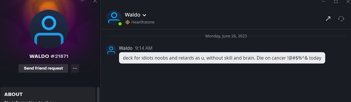 What a lovely friend. <a href="/PlayHearthstone/">Hearthstone</a> <a href="/Blizzard_Ent/">Blizzard Entertainment</a> He is so sweet and needs some Ban. :)