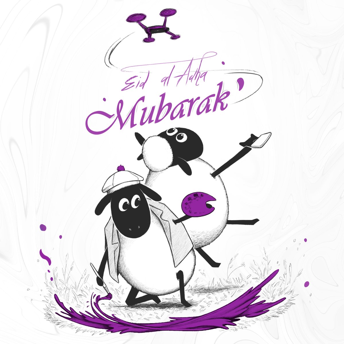 maagency2's tweet photo. Eid Mubarak from our multimedia agency! 🐑🎊
Behold our delightful hand-drawn sheep and the artistic spirit of our team. May your own creativity flourish this Eid, and may you create lasting memories with your loved ones, filled with laughter and happiness. 💜 https://t.co/tAda7R56kw
